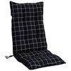 High Back Seat Cushions 6 Pcs Black Checkered Fabric