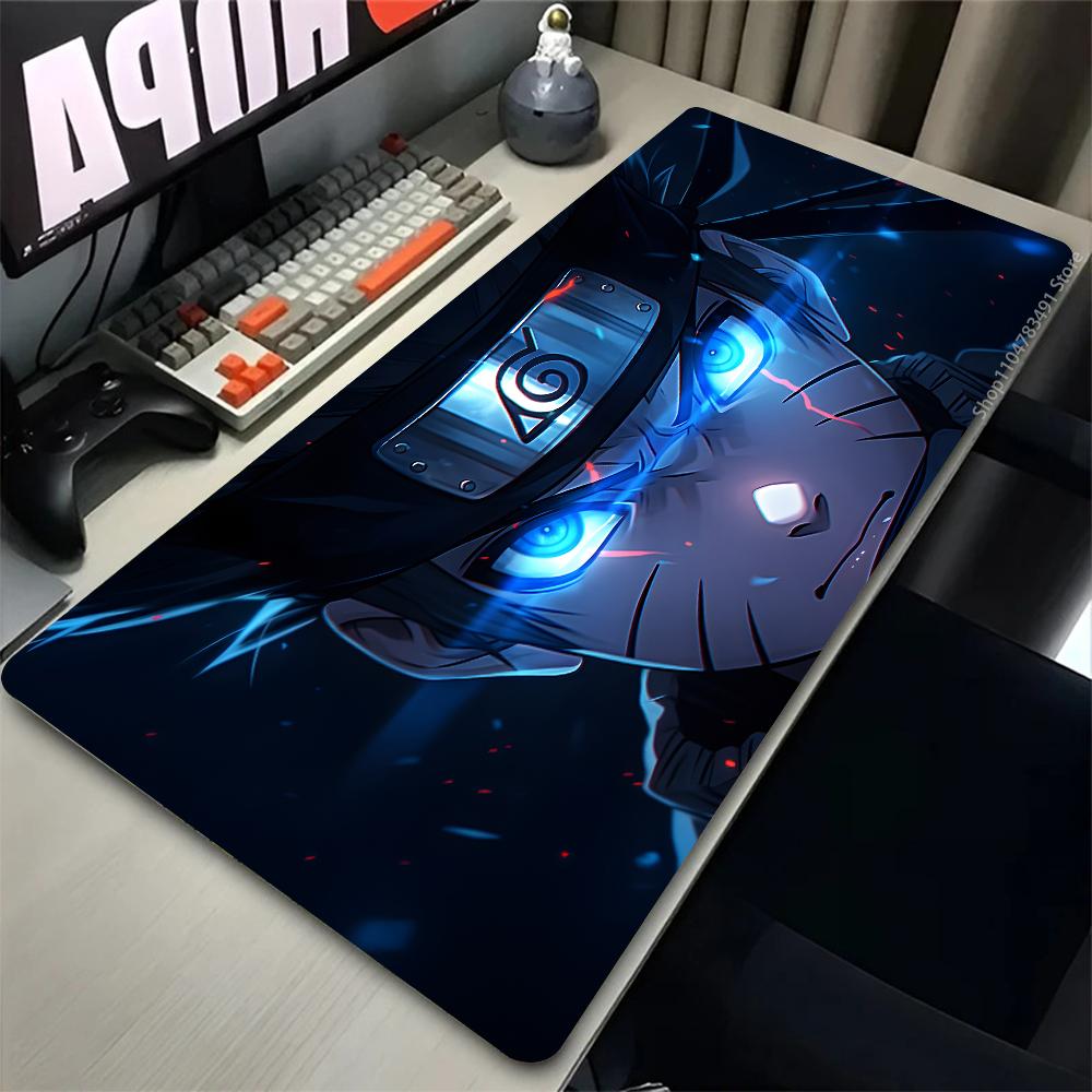 Gaming Mouse Pad PC Black And White Rubber Desk Mouse Mat Japan Anime Naruto Uzumaki Mousepad Laptop Gamer Cabinet Keyboard Pad