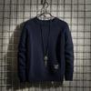 Men's Retro Korean Style Knit Pullover: Warm, Thickened, Round Neck, Long Sleeve for Autumn and Winter.