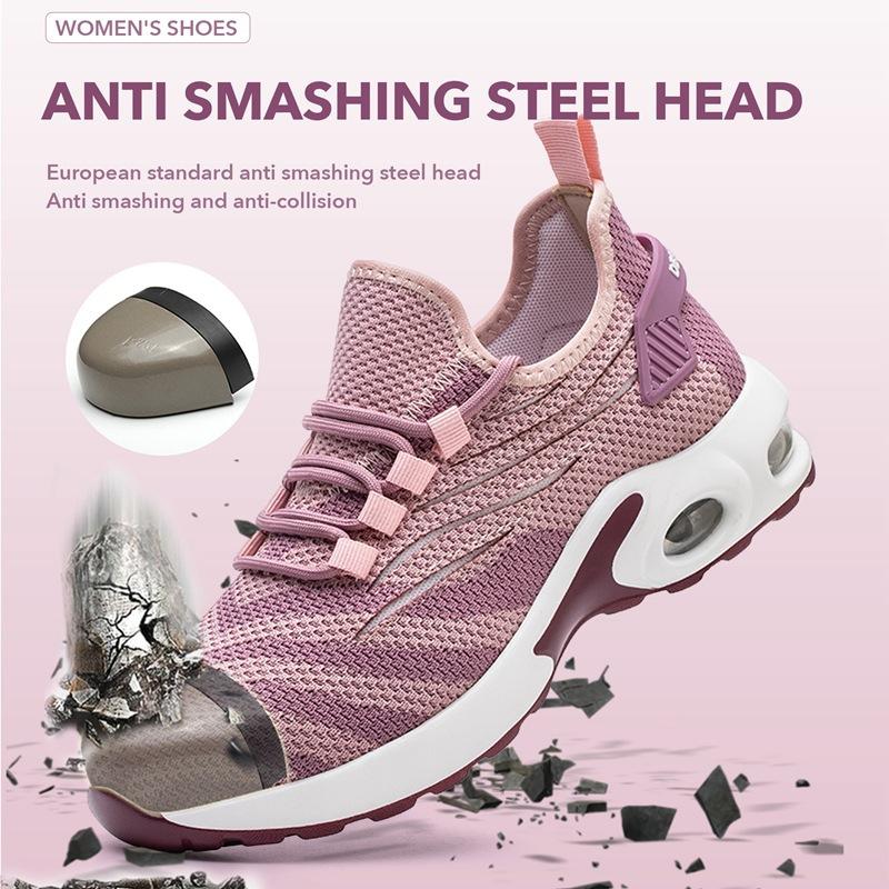Steel Head Anti-smashing and Stab-proof Safety Shoes Flying Weaving Breathable Shock-absorbing Work Shoes Lightweight Steel Head Shoes