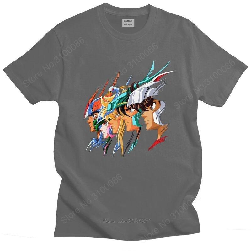 Handsome Saint Seiya Knights Of The Zodiac T Shirt Unisex Short Sleeved Cotton Tshirt Los Caballeros Del Zodiaco Tee Top