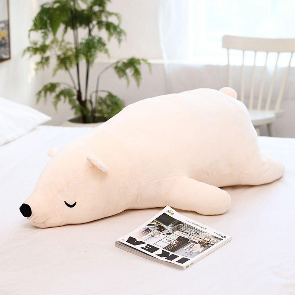 

Dolls Sleep Pillow Animal Plush Toy Polar Bear Plush Doll Stuffed Sleeping Bear Stuffed Animal Toys 30cm-beige no cloth