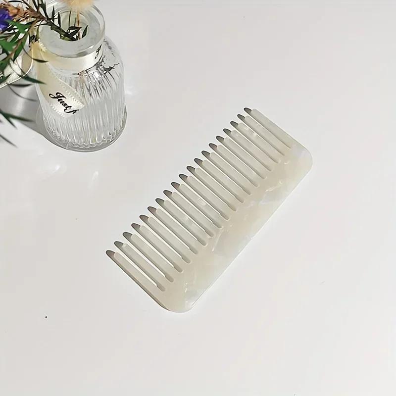 Colorful Wide-tooth 1pc Mini Acetic Acid Comb, Plastic Bristle, Styling Tool for Curly, Thick, Long, Wet Hair, Normal Hair Type