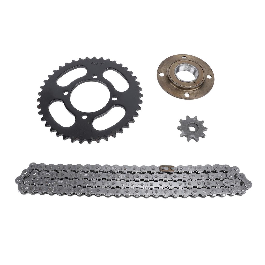 420 Sprocket and Chain Kit 10MM 10T Front 41T Rear Sprocket 76 Drive Links Chain Toothless Flywheel