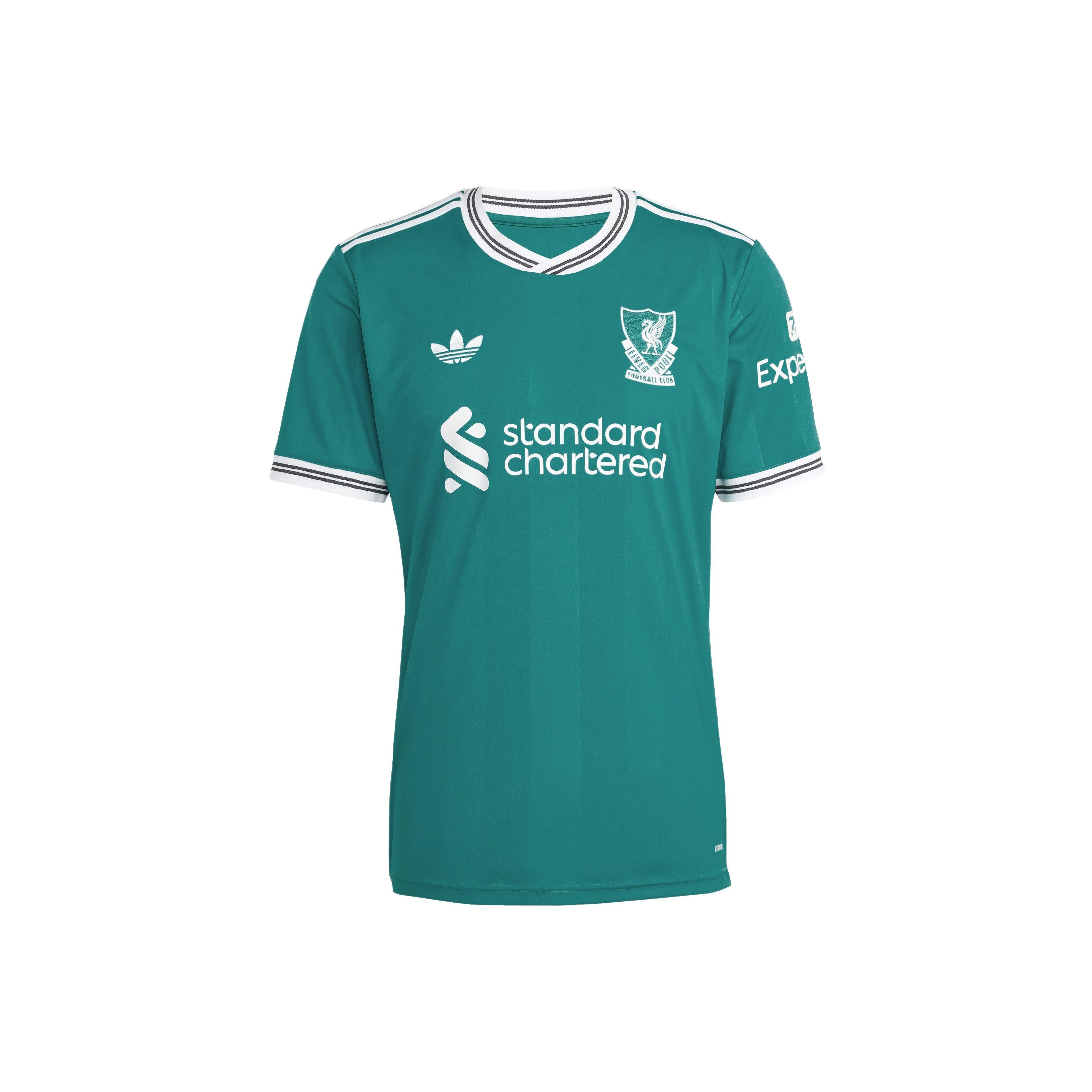 

Коллаборация Adidas Originals X Liverpool FC 25/26 Версия для болельщиков Вторая гостевая Быстросохнущая Приталенная Толстовка с коротким рукавом для футбола Мужские топы JV6428 M