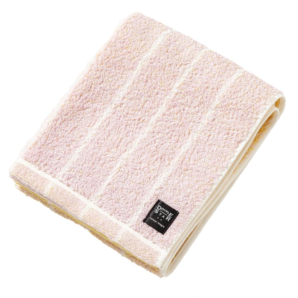 Kusunokibashi Monori Imabari Organic Cotton Face DOUBLE STAR Color Nuance Made In 34 X 80 Product Towel, Magic, Color, Japan, Pink, Approx. Cm,