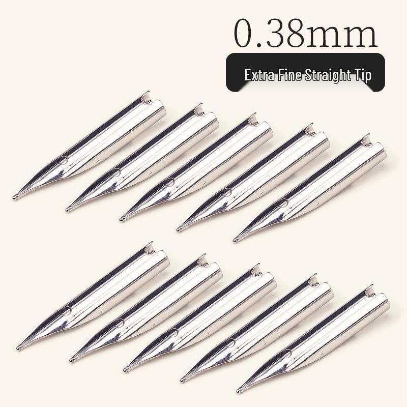 

Student Fountain Pen Nib Set, Small Round Tip, 0.5/0.38mm Extra Fine for Replacement dark tip