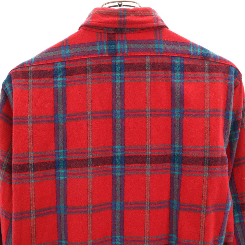 PENDLETON 70s Made in USA Vintage Check Pattern Long sleeve flannel Button down shirt Men's Used