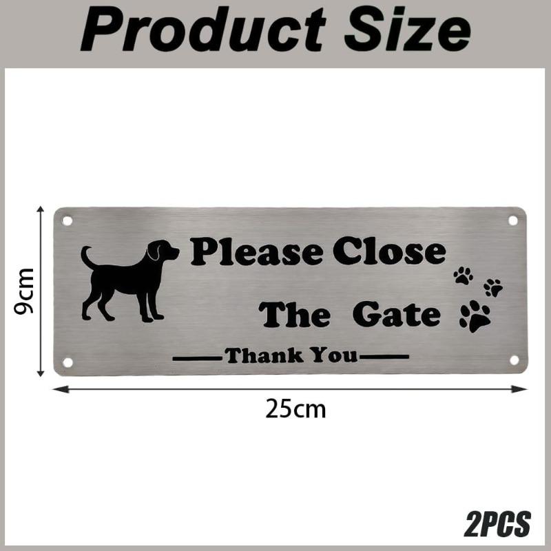 

2PCS Please Close The Gate Sign for Dog Owners, QIANSSE 25x9cm Reflective Aluminum Sign with Holes Waterproof Anti-Rust for Outdoor Gate Fence Wall 2PCS