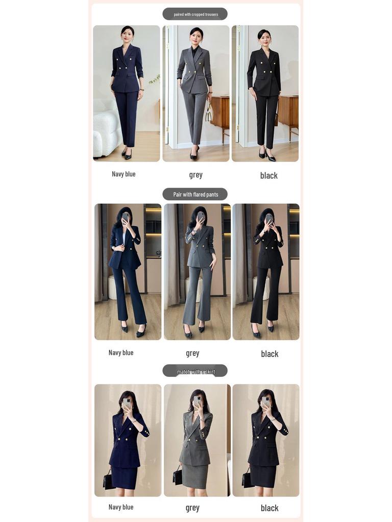 2024 Women's Professional Autumn Suit Set: Formal Blazer and Trousers