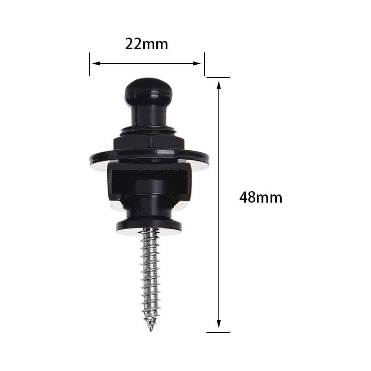 

Miwayer 4 in 1/2/4 pcs Guitar Strap Locks with Black Washers, Black Bass Security Straplocks Buttons Strap Retainer System