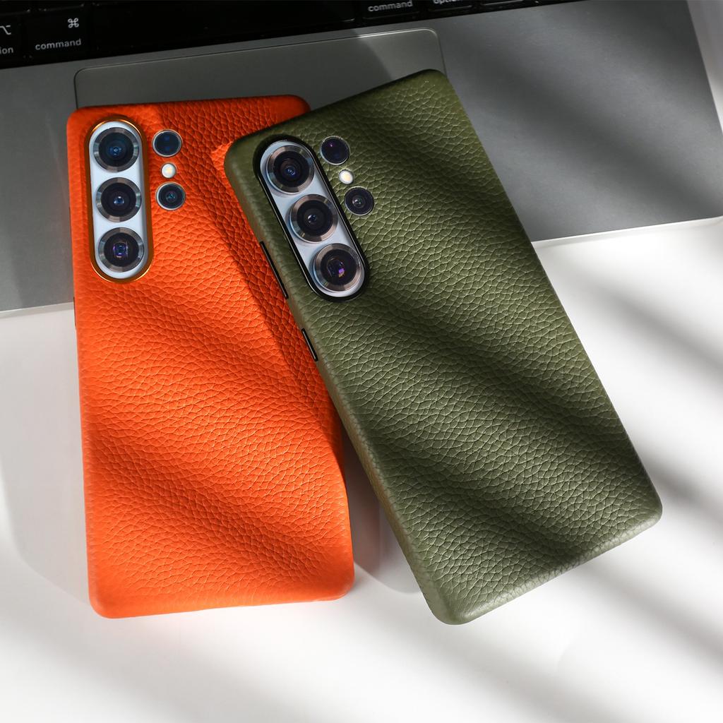 Premium Magnet for Magsafe Case for Samsung Galaxy S25 Ultra S23 S24 Genuine Leather Cover Magnetic Funda Cases Full Coverage