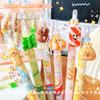 Cute Guandong Food Erasable Gel Pen 0.5mm Blue Black Friction pen for writing School Office supplies Kawaii Korean Stationery