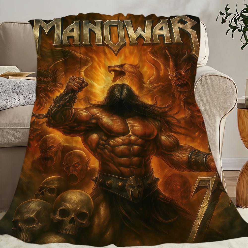 Rock Band M-Manowar Deken Flanel warm comfort zachte pluche deken Voor Picknick Bedden Banken Huizen En Slaapkamers