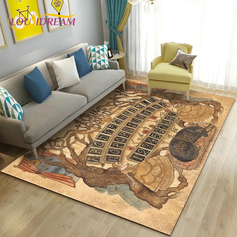 Ouija Tarot Witchcraft Gothic Area Rug,Carpet Rug for Living Room Bedroom Sofa Doormat Decoration,Kids Play Non-slip Floor Mat