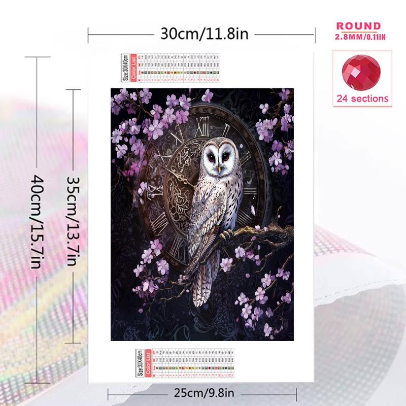 Owl Pattern 3pcs 100% Round Full Drill 5D DIY Diamond Painting Embroidery Cross Stitch Rhinestone Décor