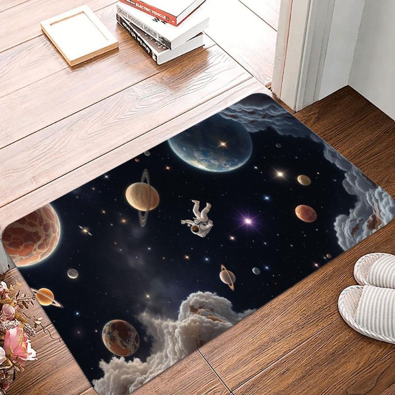 Cosmic Planet Printed Non-Slip Waterproof Doormat Easy Clean Entrance Floor Mat Home Decor Durable Retro Classic and Beautiful
