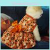 Pumpkin Bat Halloween Dog Costume Princess Style Polyester Skirt For Small To Extra Large Dogs