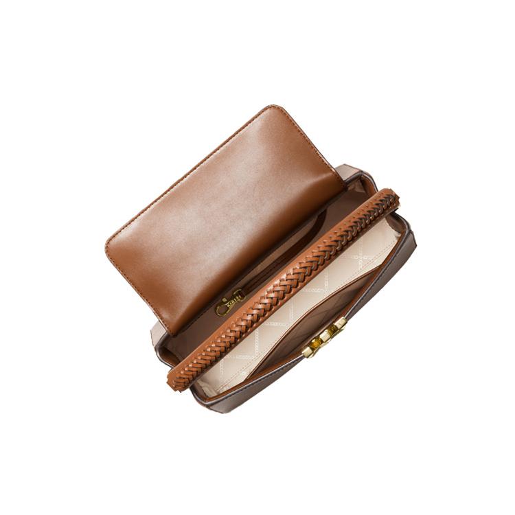 New MICHAEL KORS Karlie Artificial Leather Crossbody Bag, One Shoulder Handbag Medium Women's Brown 30F1GCDS2L-230