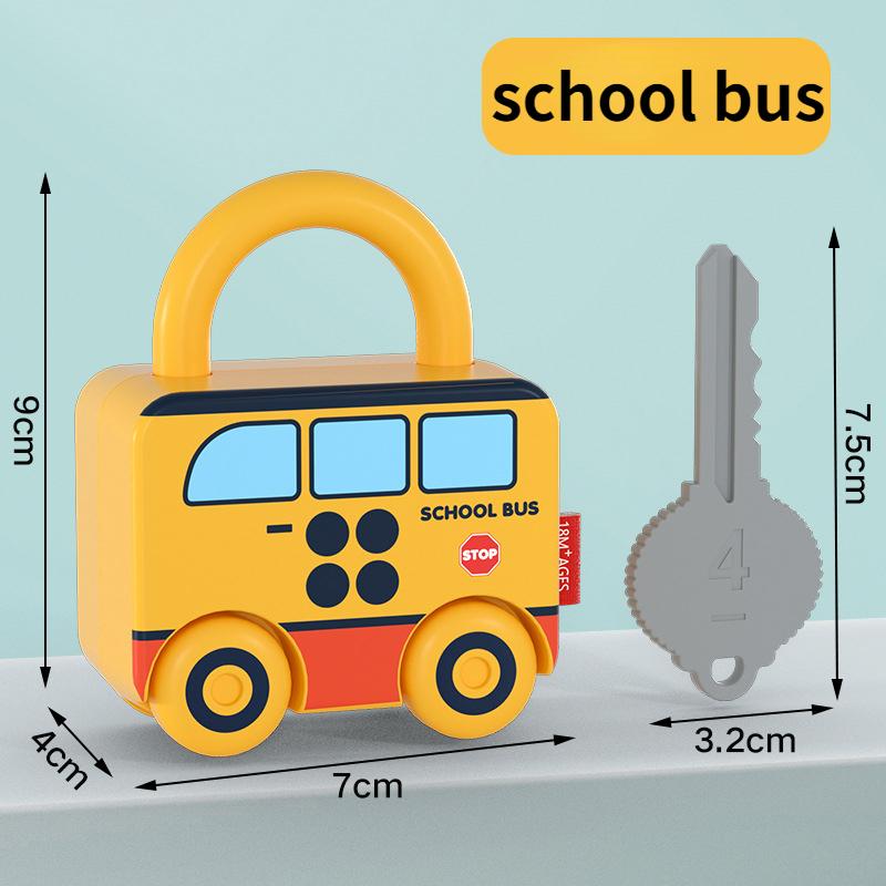 Zámek s přiřazením čísel Hračky Hry do auta Montessori vzdělávací hračka Děti Zámek na učení s klíčem Vláček Hra pro děti Pomůcky pro rané vzdělávání
