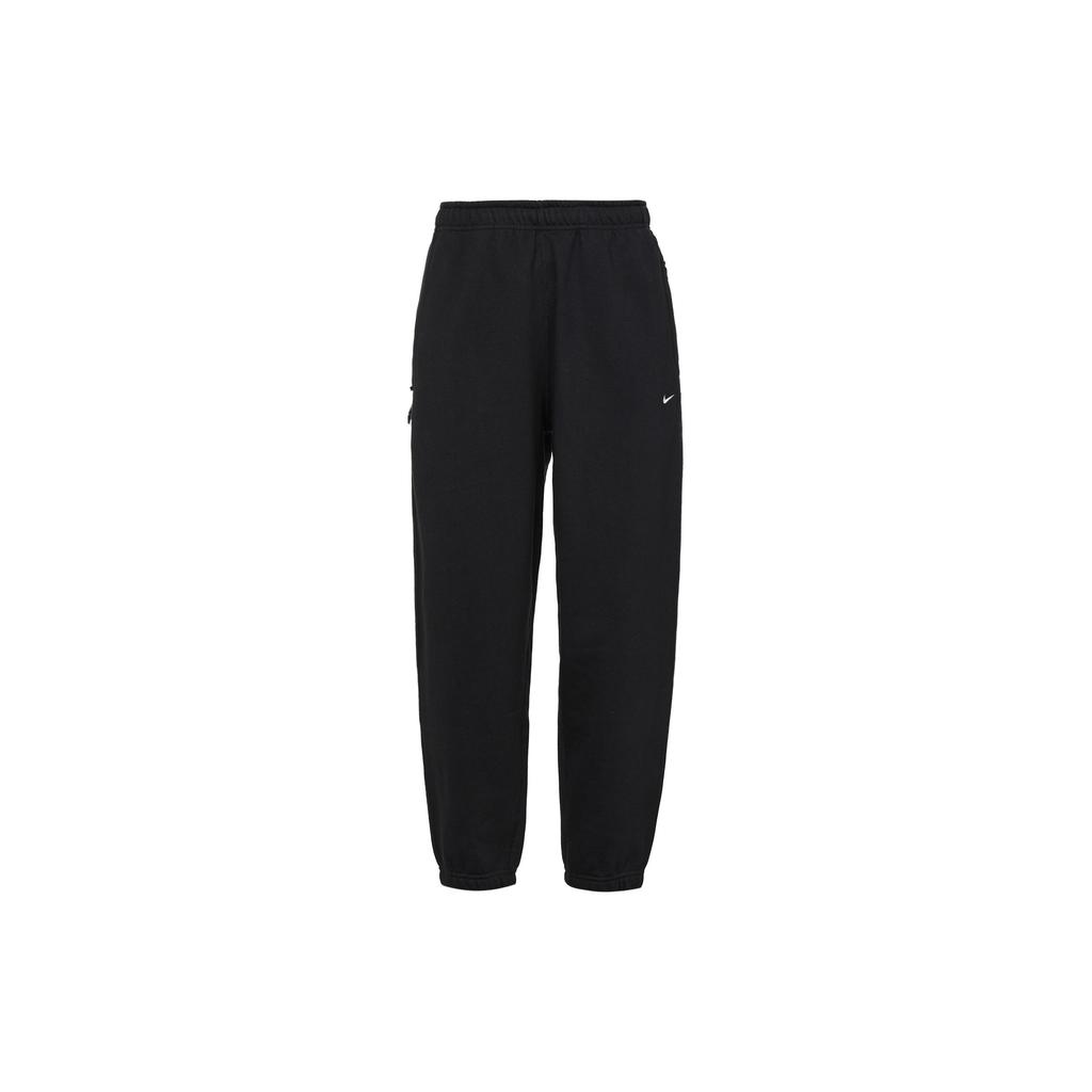 Nike Logo Print Lace-Up Fleece-Lined Sweatpants Kids Bottoms Black DX1365-010