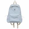 Schoolbag Korean simple solid color striped computer bag backpack college student high school campus large capacity striped commuter schoolbag