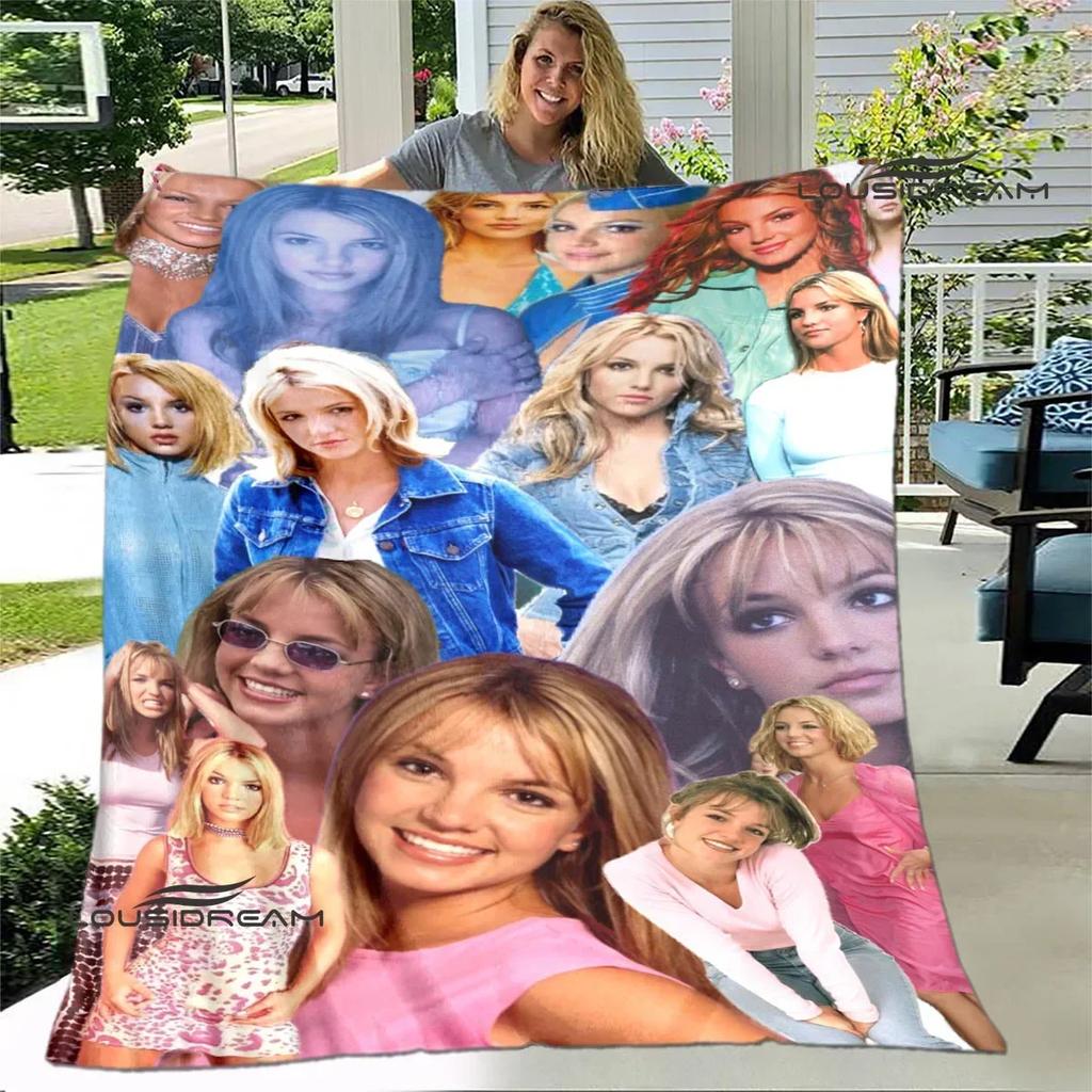 Star Britney Spears Printed Blanket Flannel Warm Blankets Soft And Comfortable Blanket Bed Linings Cubre Cama Birthday Gift
