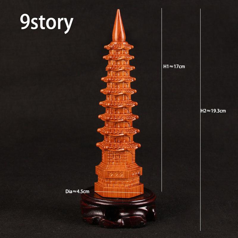 7 9 11 13 layer 3D Model Peach Wood Wenchang Pagoda Tower Statue Souvenir Gift Feng Shui Home Decoration Handicraft