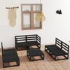 Day and Night - Day and Night Garden Furniture Set 7 Pieces Black Solid Pine Wood
