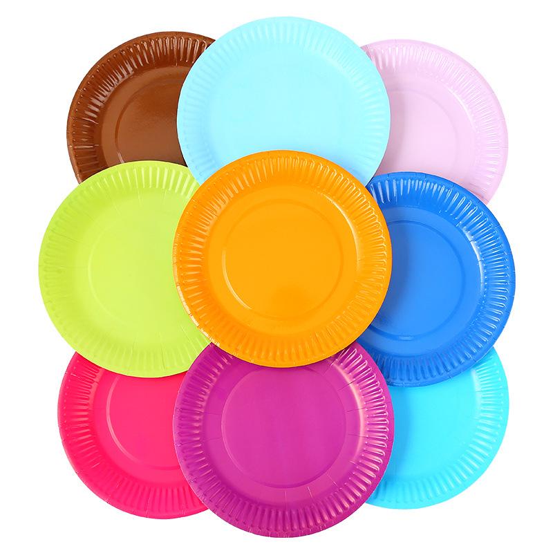Colorful Disposable Paper Plates for Kindergarten Arts, Crafts, and Decor