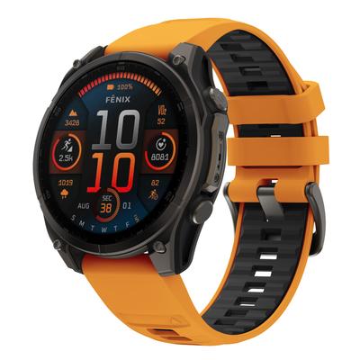 For Garmin Fenix 7X/7X Pro/6X/6X Pro Replacement Band QuickFit 26mm Dual-Color Silicone Watch Strap