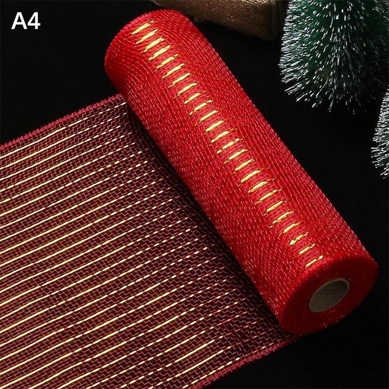 

26 см 10 ярдов Рыболовная сетка Пряжа Рождественская лента DIY Украшение Венок Украшение Рождественской елки Аксессуары A4