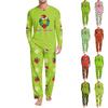 Herren Casual Rundhals Langarm Oberteil und Hose Schlafanzug Set Bequeme Nachtwäsche