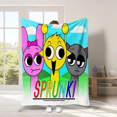 Sprunki Incredibox Flanellen Plaid Dekens voor Kinderen Jongens Lichtgewicht Zomer Bed Auto Verjaardagscadeaus