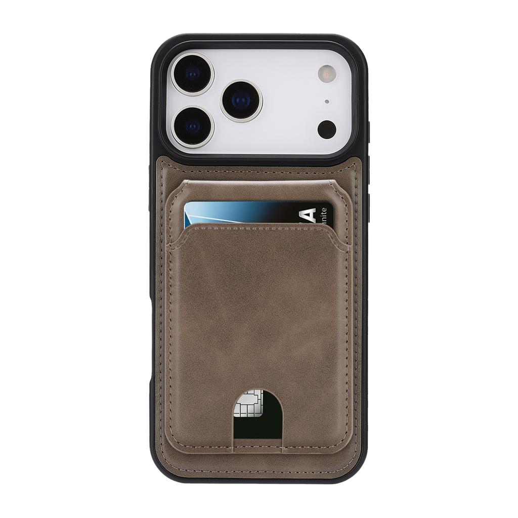 Luxury Business Magnetic Cards Solt Leather Case For iPhone 17 Pro Max 16 Plus 15 14 13 12 kickstand 360 Shockproof RFID Cover