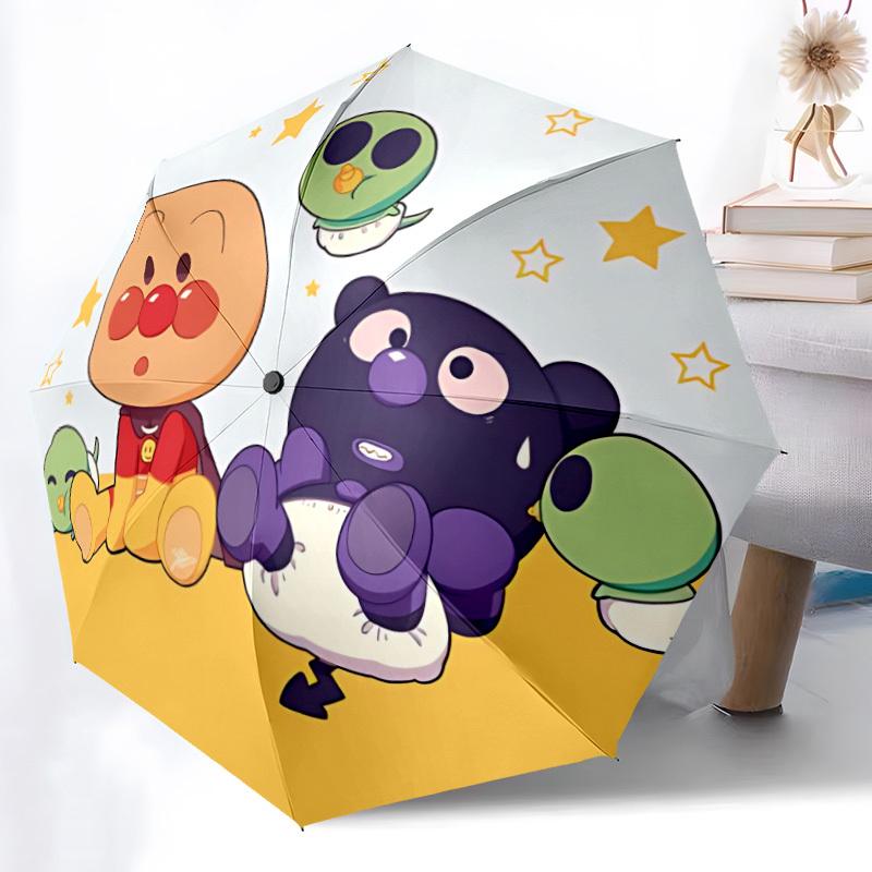 1PC Anpanman Automatic Folding Umbrella, Automatic Folding Umbrella with 8 Ribs, Convenient for Outdoor Use  015