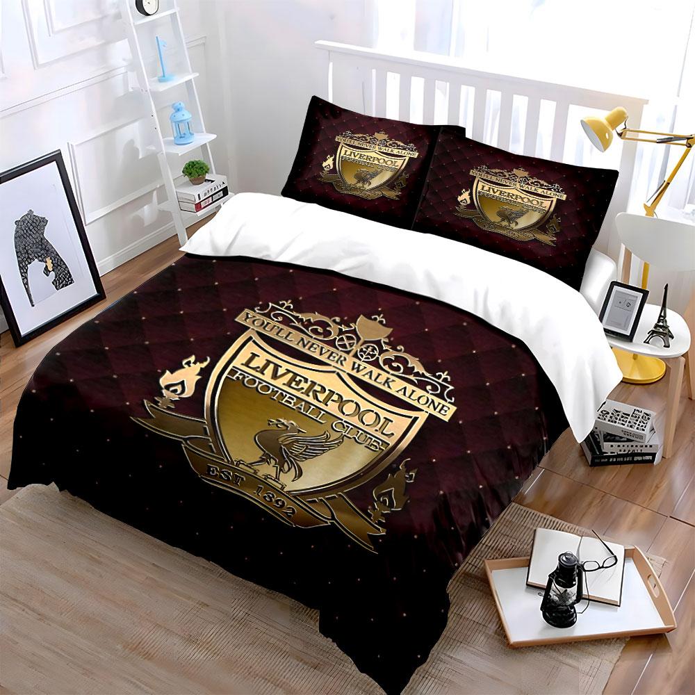 Liverpool Football Club Set Biancheria da Letto Set Copripiumino Copripiumino Federe (1 * Copripiumino 2 * Federe, senza piumino)