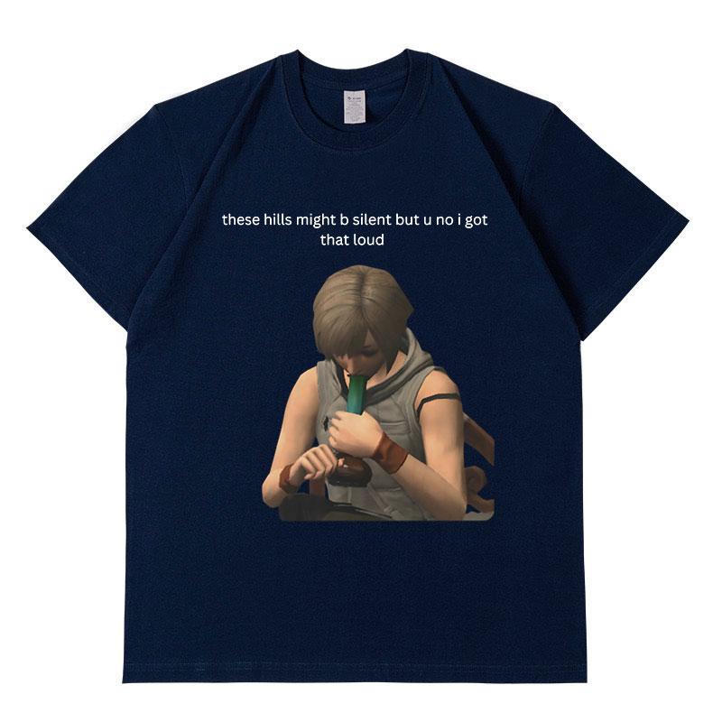 Silent Hill Horror Gamer Style Grafik T-Shirt Herren Vintage Gothic Kurzarm T-Shirts Unisex Kleidung Übergroßes Baumwoll-T-Shirt