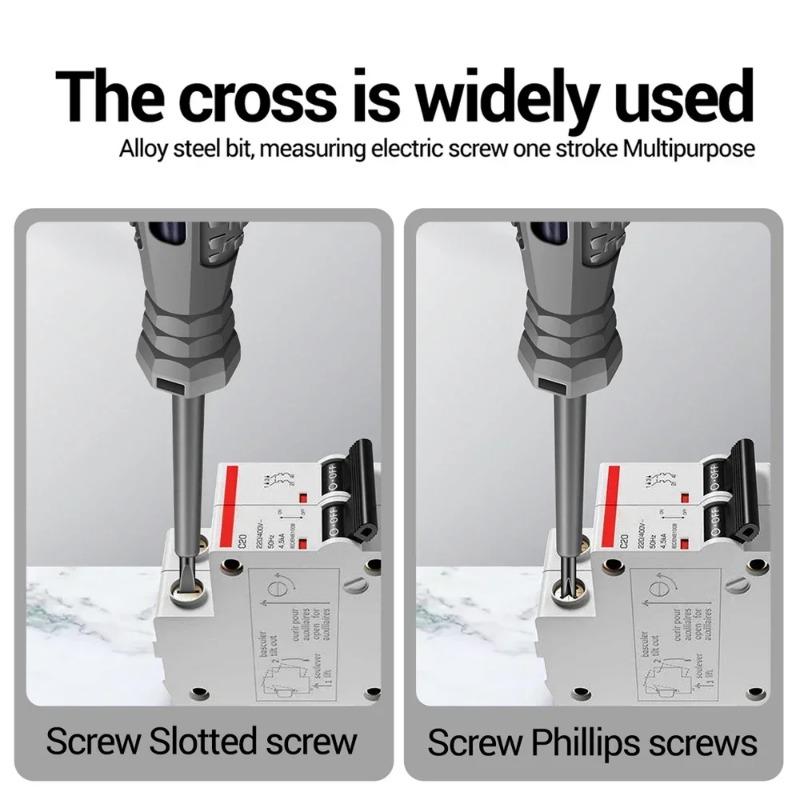One Word/cross Screwdrivers Neon Bulb Indicator Meter Electric Pen Insulated Electrician Highlight Pocket Tester Pen Tools