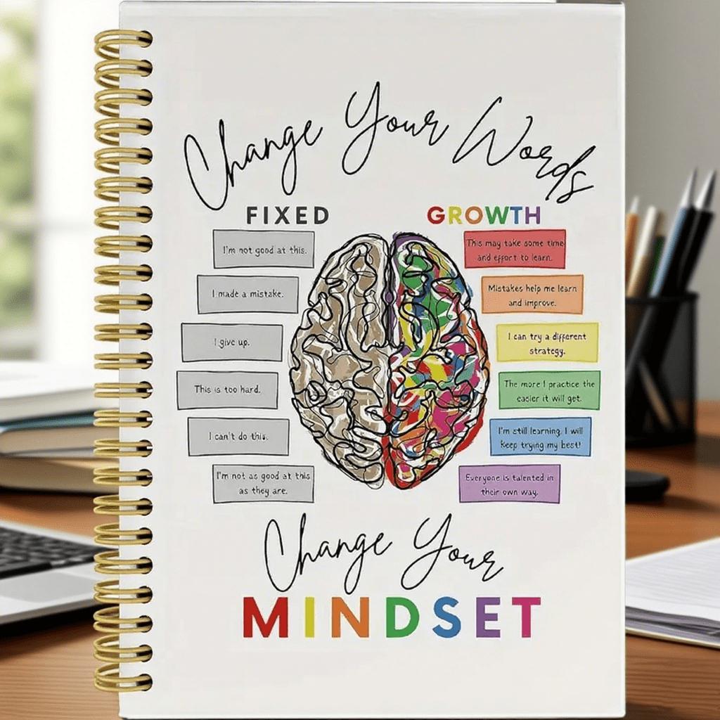 

Блокнот на спирали для психического здоровья. Правило колледжа для аффирмаций, самосовершенствования и рабочих заметок. Продуманный подарок. чистый