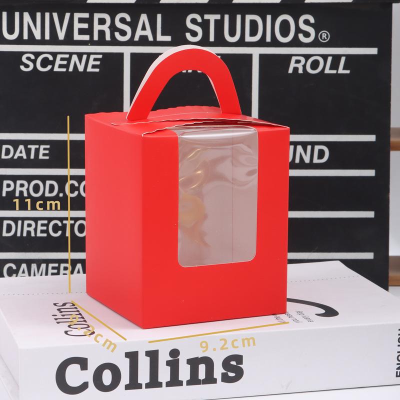 Handheld Windowed Cupcake Packaging Box Egg Tart Box Baking Packaging Boxes Family Gathering Wedding Dessert Display Stand Tray Anti Rollover