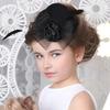 Retro Pillbox Hat Elegant Rose Hat with Feathers Mesh Bow 20s 50s Pillbox Hat for Kids Girls Stage Performances Theme Party Photo Props