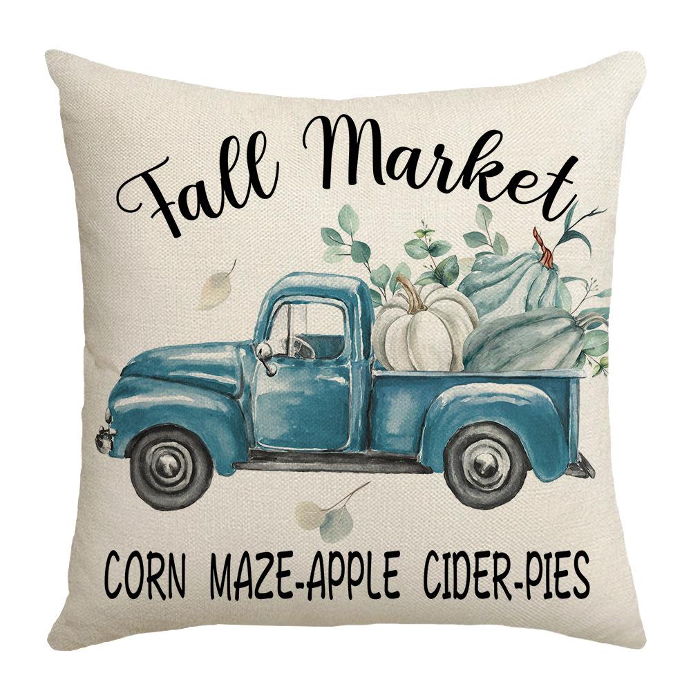 New Autumn Pumpkin Car Linen Pillow Home Furnishings Nordic Sofa Pillow Cover