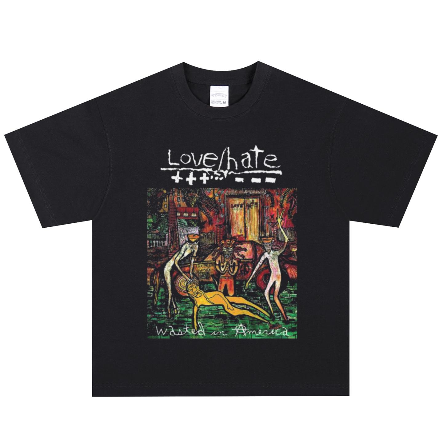 Lovehate T-Shirt, Soft Fabric Casual Daily Wear XXL