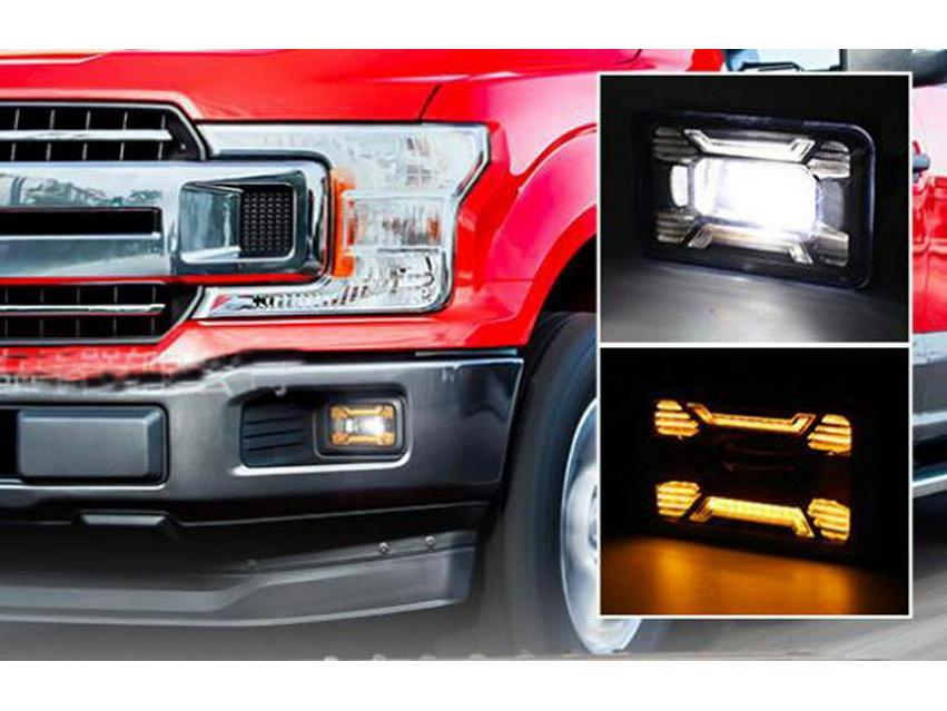 LED Dual-Color Fog & Daytime Running Lights for 2015-2020 Ford F150 Front Bumper