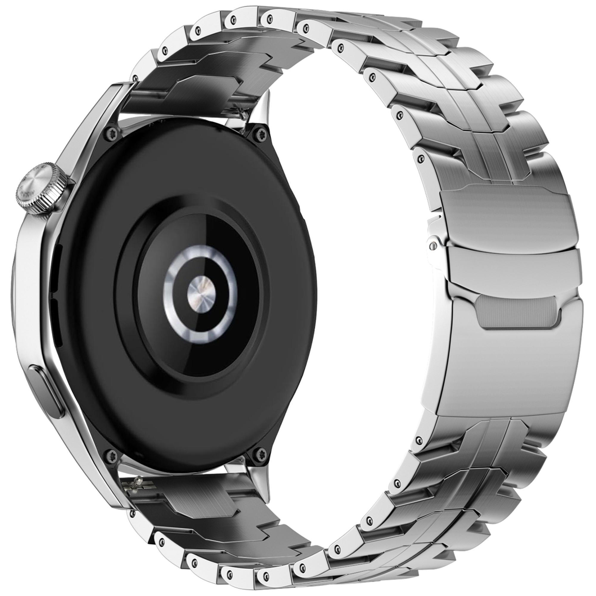 

Для Huawei Watch GT 4 46мм/Watch 4/4 Pro/GT/Samsung Galaxy Watch3 45мм Ремешок из титанового сплава 22мм Застежка-безопасность Ремешок для часов Silver