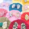 New Infant Printed Bow Hat Children's Comfort Warm Hat Baby Fontanelle Hat Dome