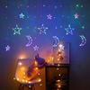 Christmas LED String Lights Moon Star LED Lights String Xmas New Year 2024 Curtain Lamp Christmas Decorations For Home Noel