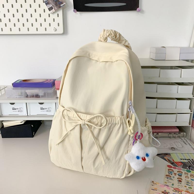 Simple schoolbag treasure girl casual bow backpack versatile primary and secondary school students high value backpack