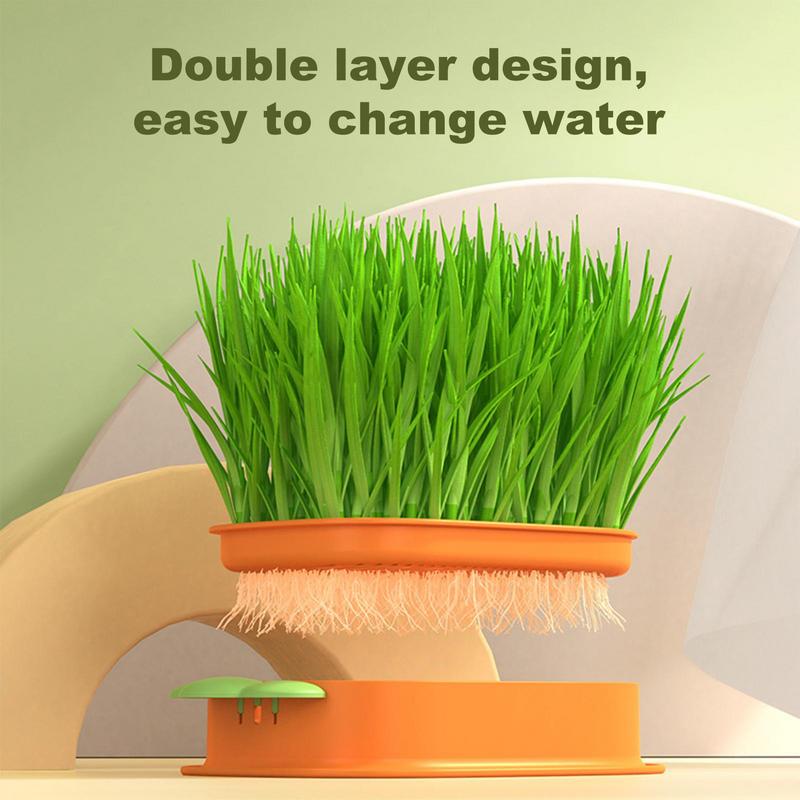 Pet Cat Grass Starting Dish Greenhouse Hydroponics Plant Cat Grass Digestion Growing Tray Germination Nursery Pot Box Supplies
